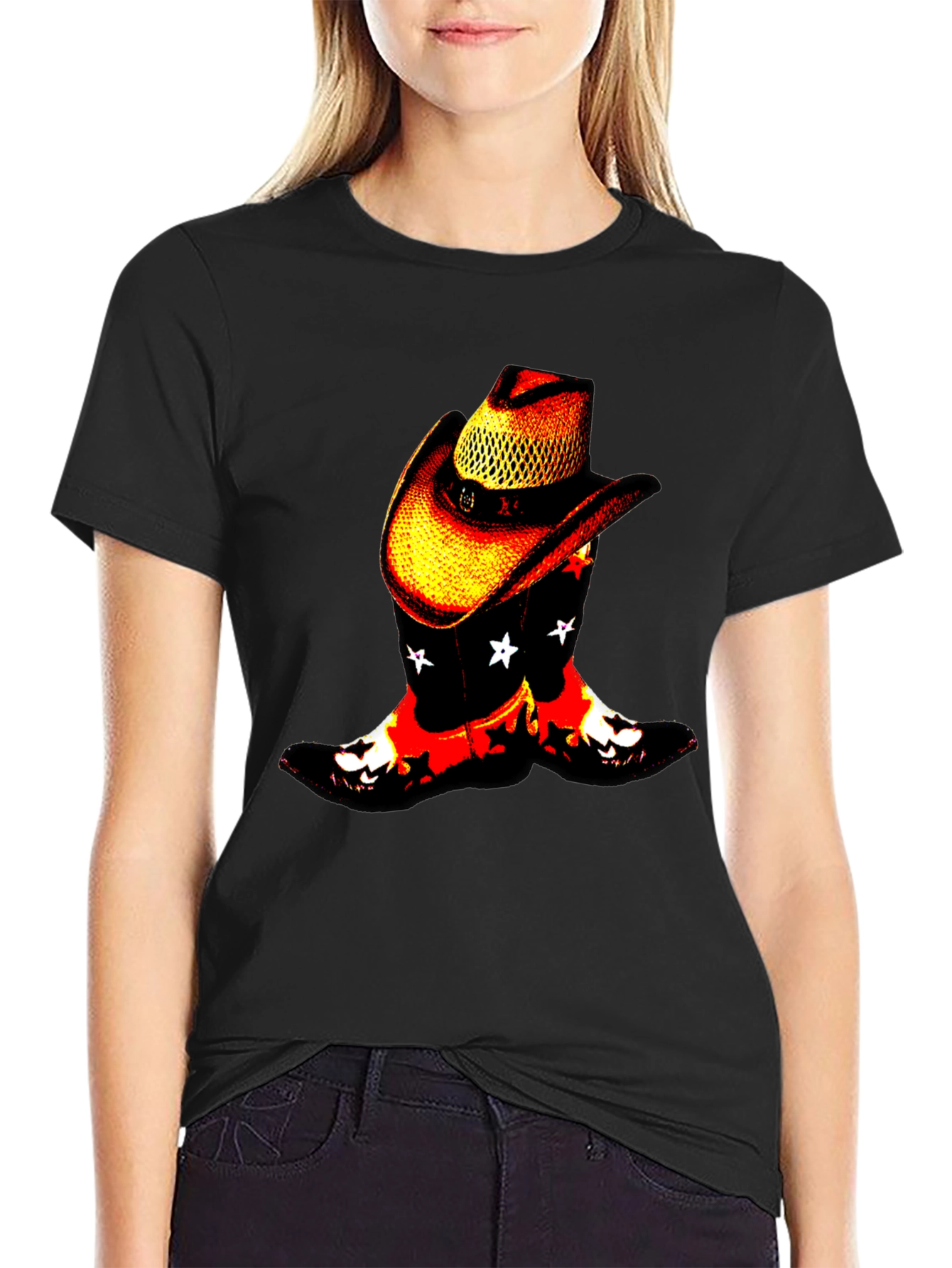 Cowboy Boots & Hat Graphic Tee - Western Style