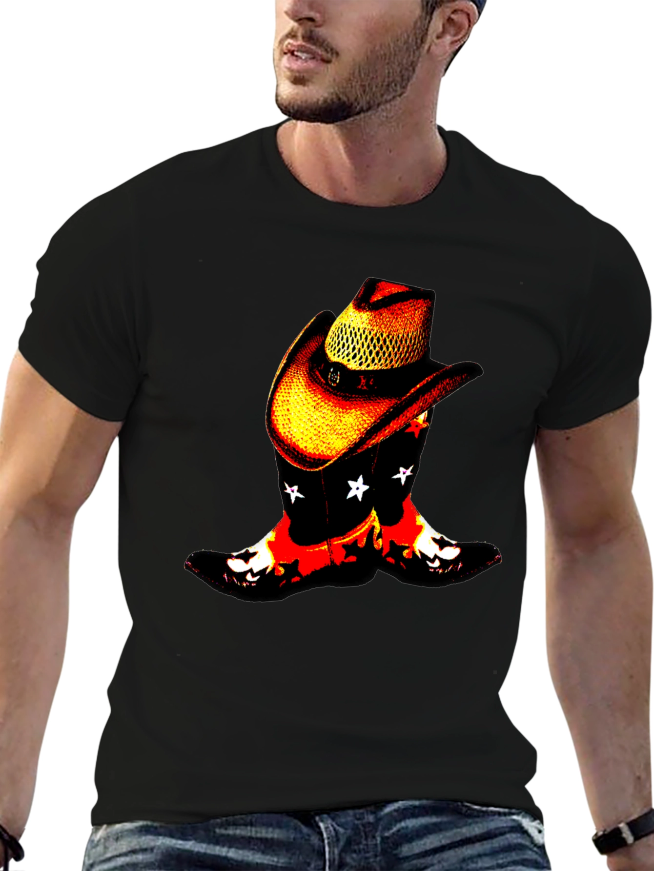 Cowboy Boots & Hat Graphic Tee - Western Style