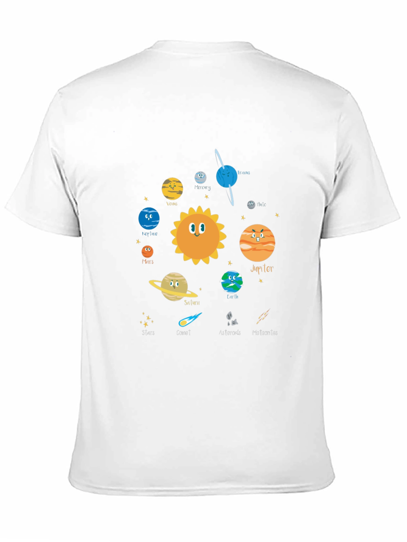 Cartoon Planet Graphic T-Shirt - Space Theme
