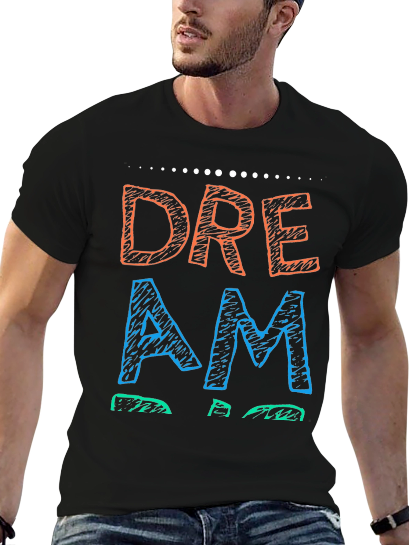 Dream Tee - Graphic Print Black T-Shirt