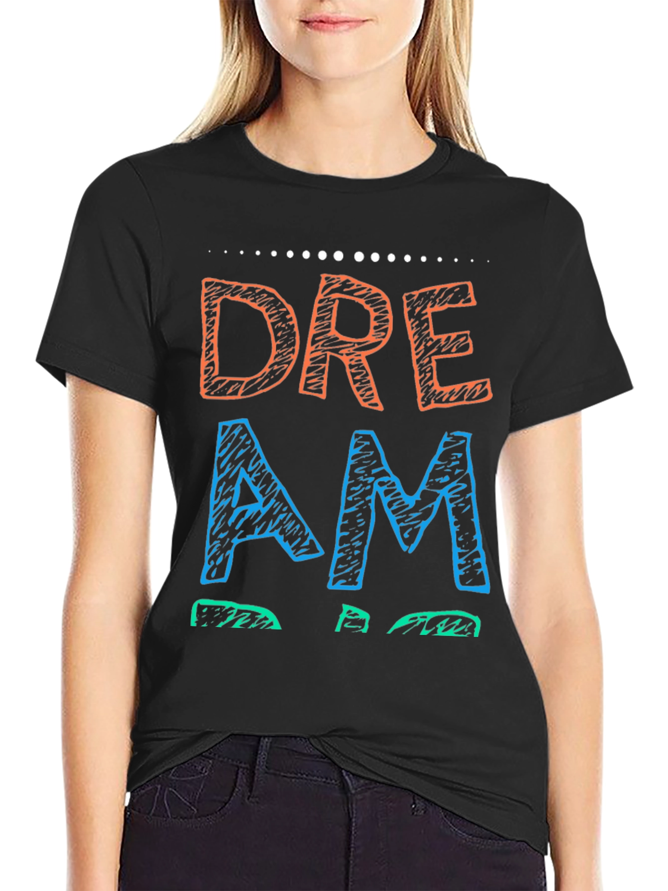 Dream Tee - Graphic Print Black T-Shirt