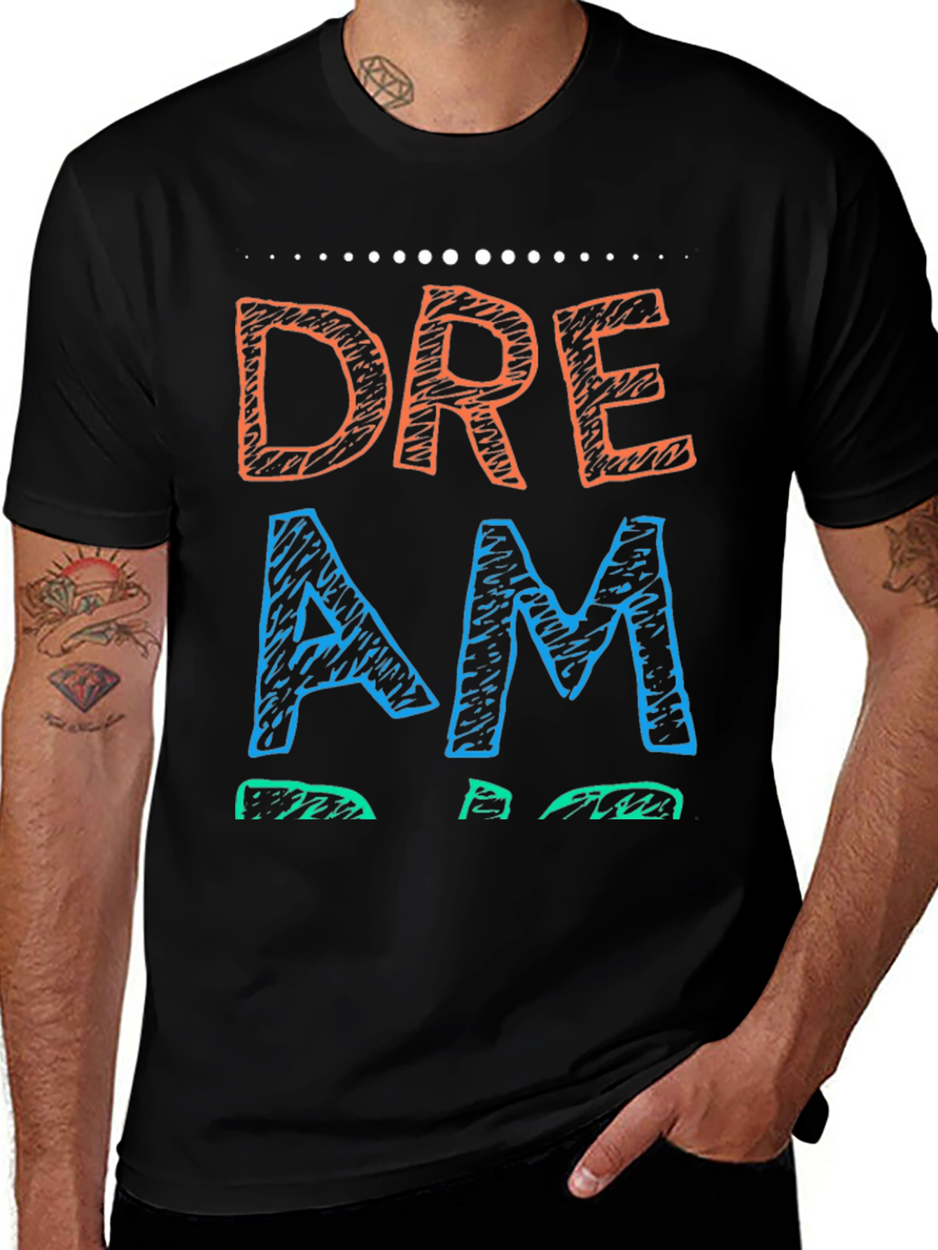Dream Tee - Graphic Print Black T-Shirt