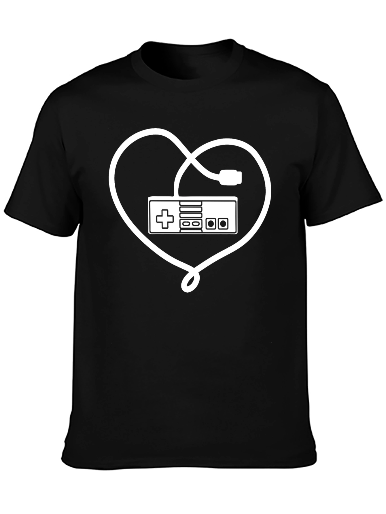 Gamer Heart Controller T-Shirt - Black
