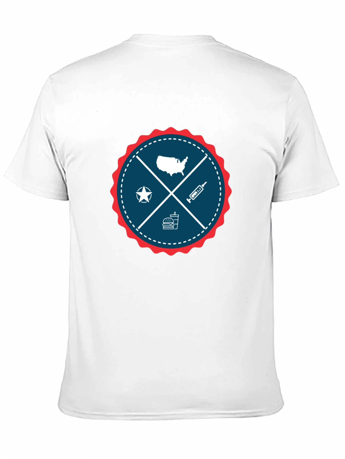 Patriotic USA Graphic T-Shirt - Crew Neck