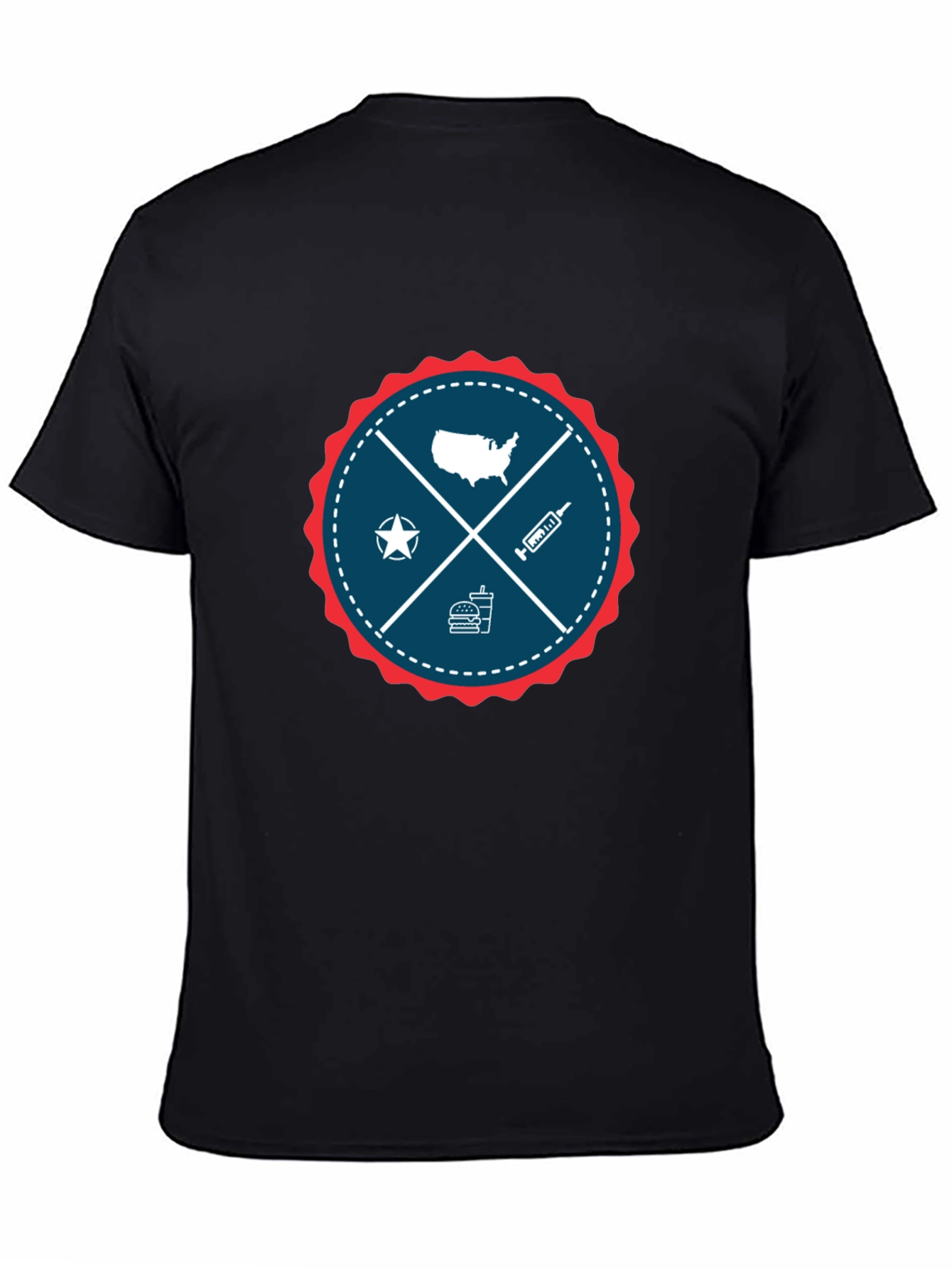 Patriotic USA Graphic T-Shirt - Crew Neck