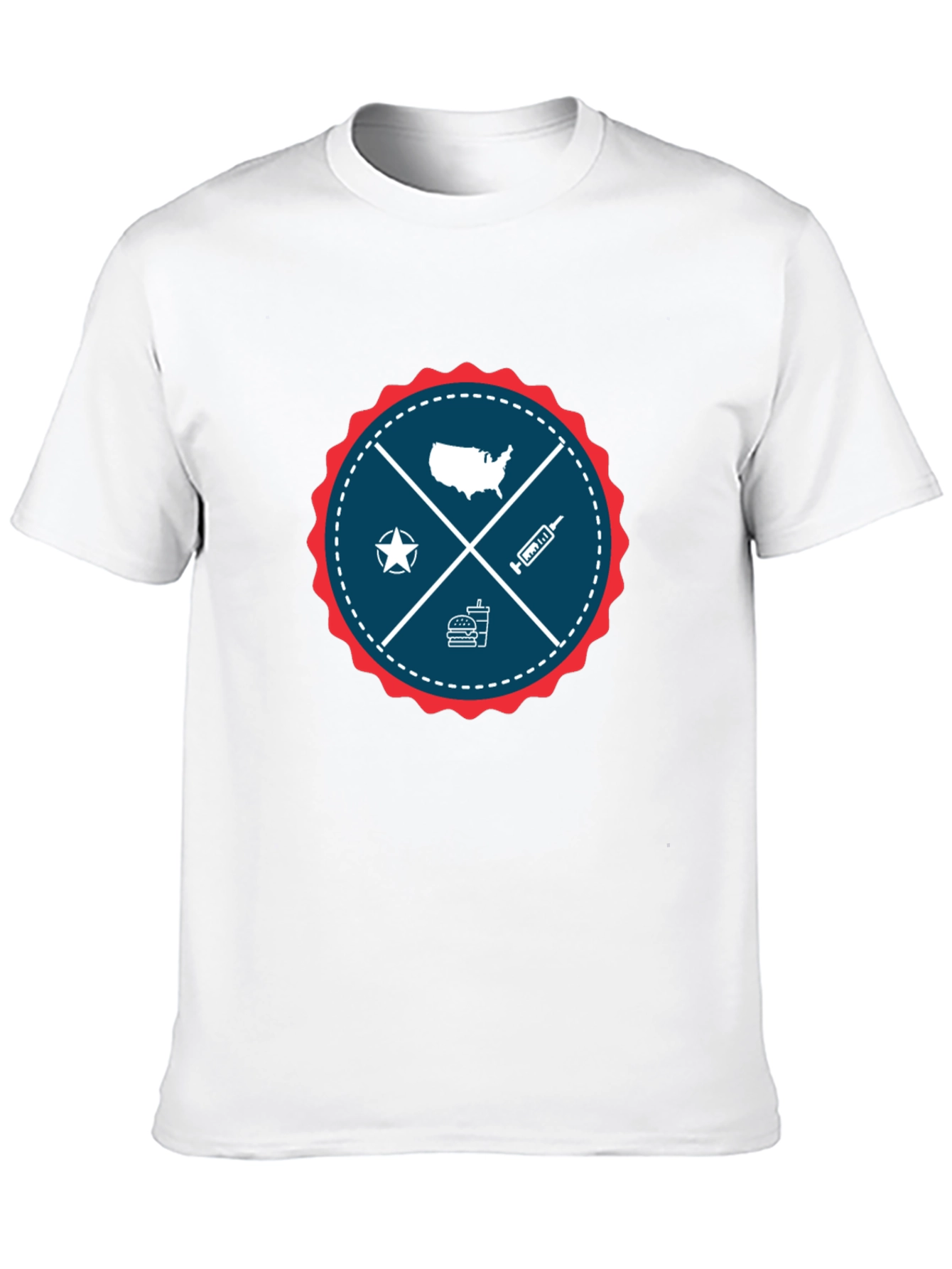 Patriotic USA Graphic T-Shirt - Crew Neck