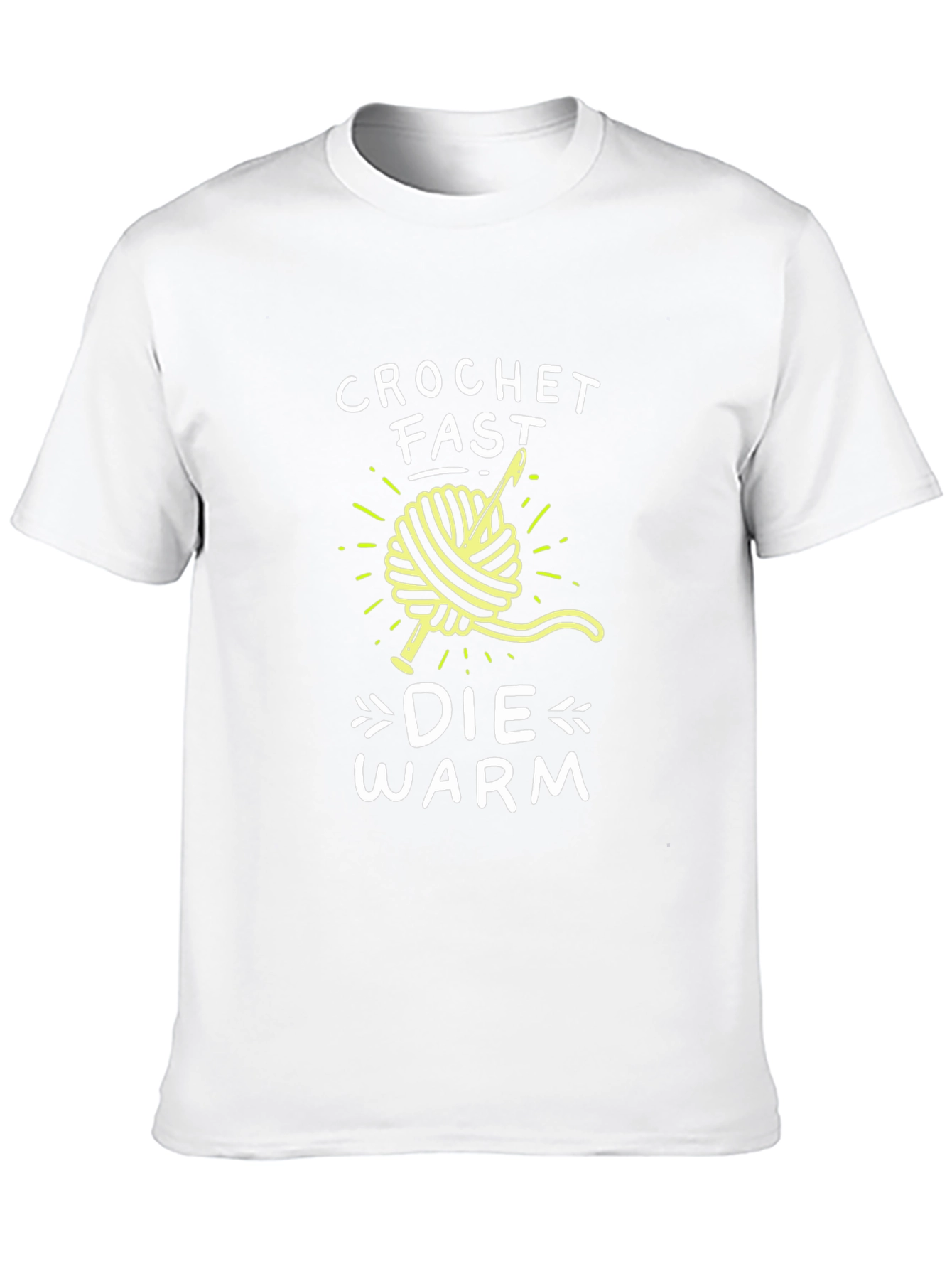 Crochet Fast Die Warm Graphic Tee - Black T-Shirt
