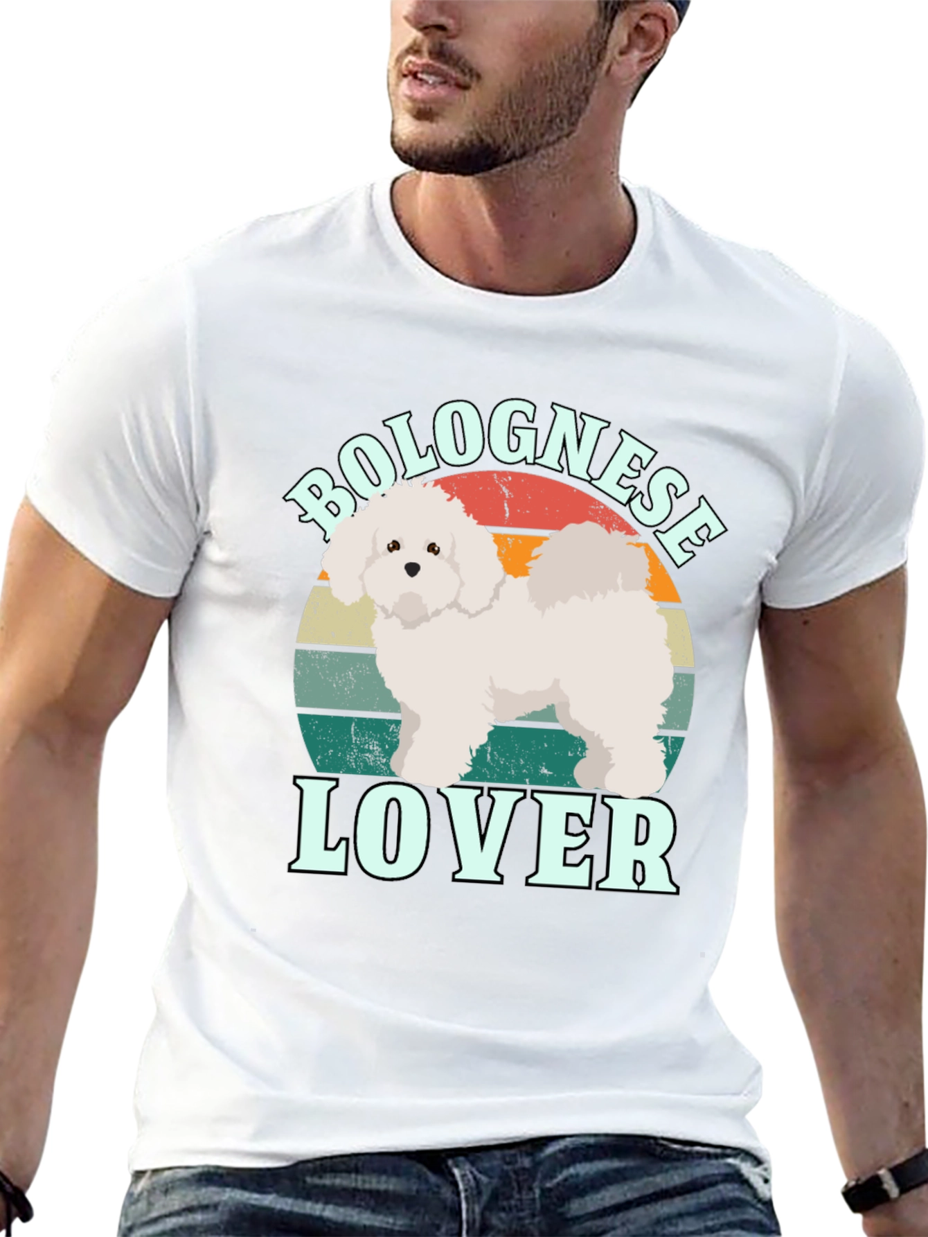 Bolognese Lover Retro T-Shirt | Dog Graphic Tee
