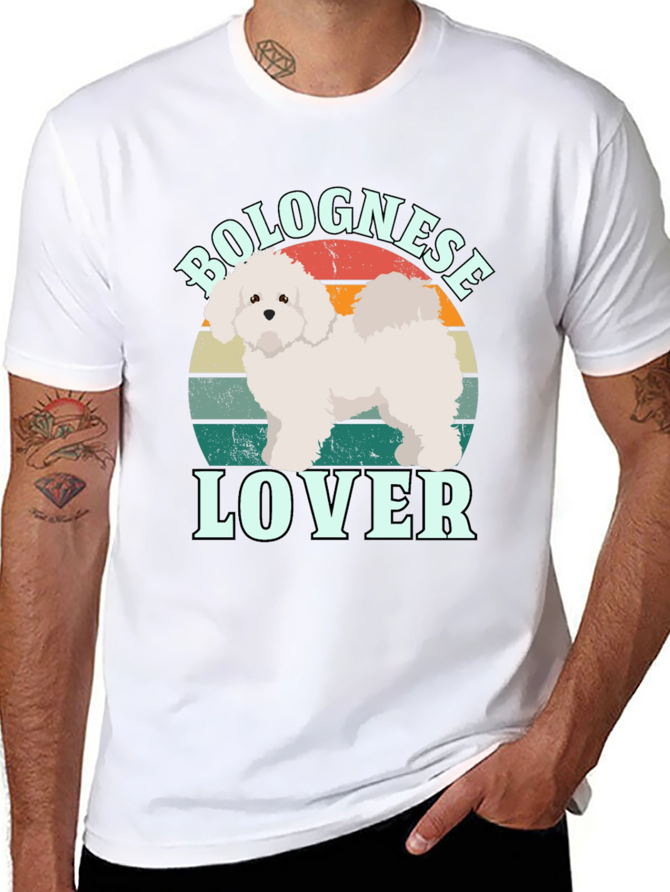 Bolognese Lover Retro T-Shirt | Dog Graphic Tee