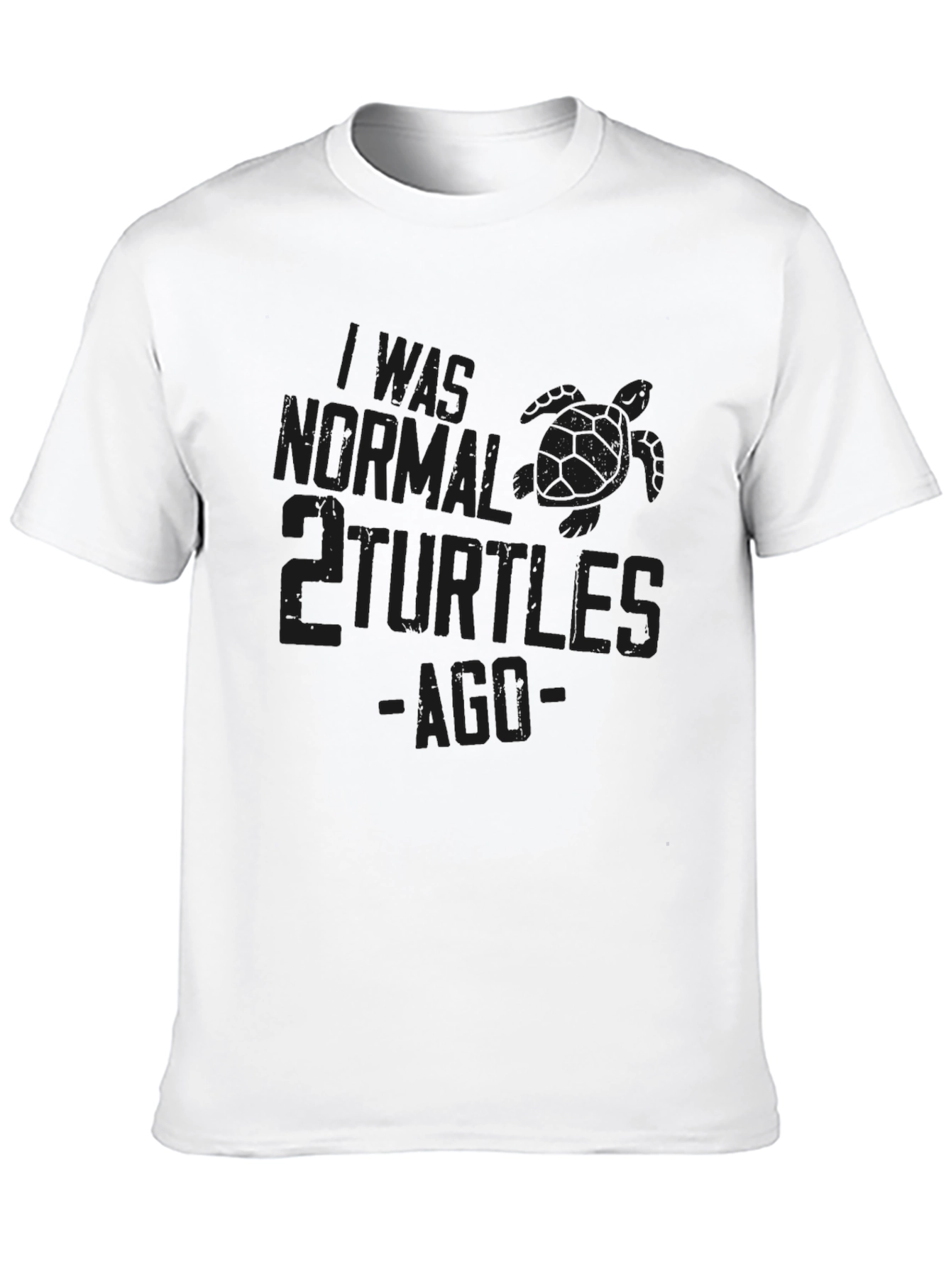I Was Normal 2 Turtles Ago Black T-Shirt