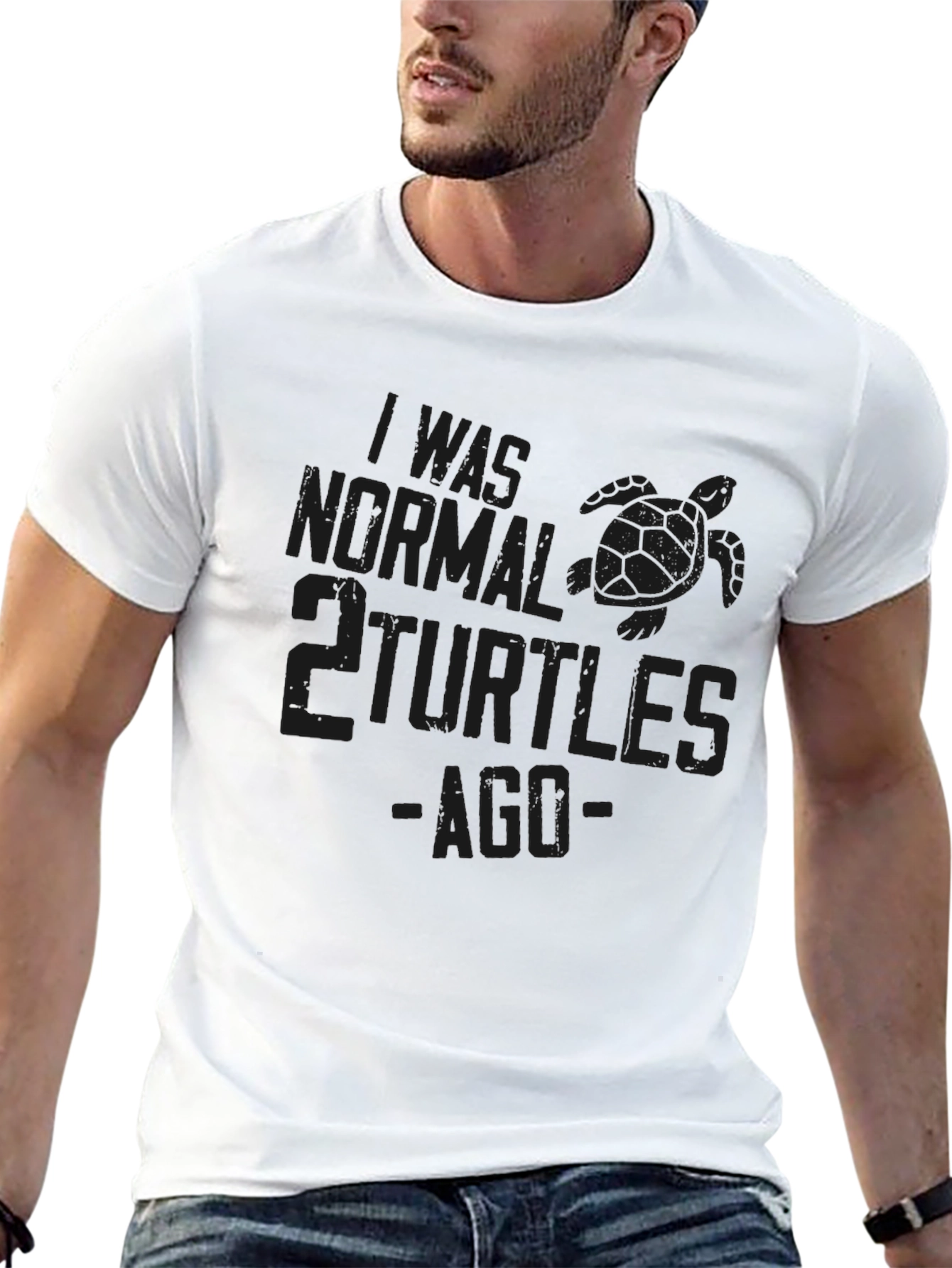 I Was Normal 2 Turtles Ago Black T-Shirt