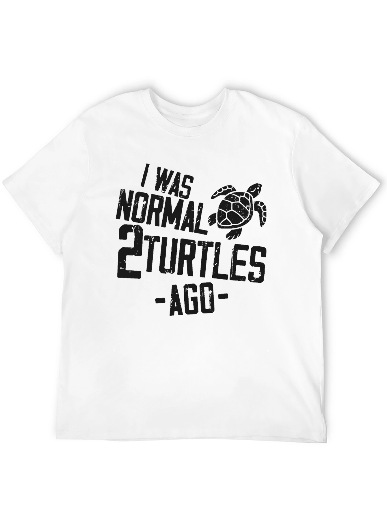 I Was Normal 2 Turtles Ago Black T-Shirt