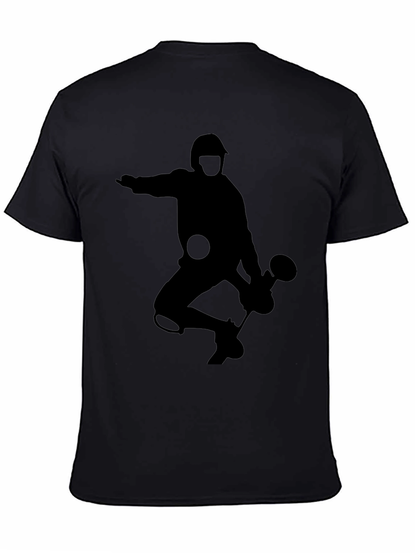 Silhouette Badminton Player Black T-Shirt