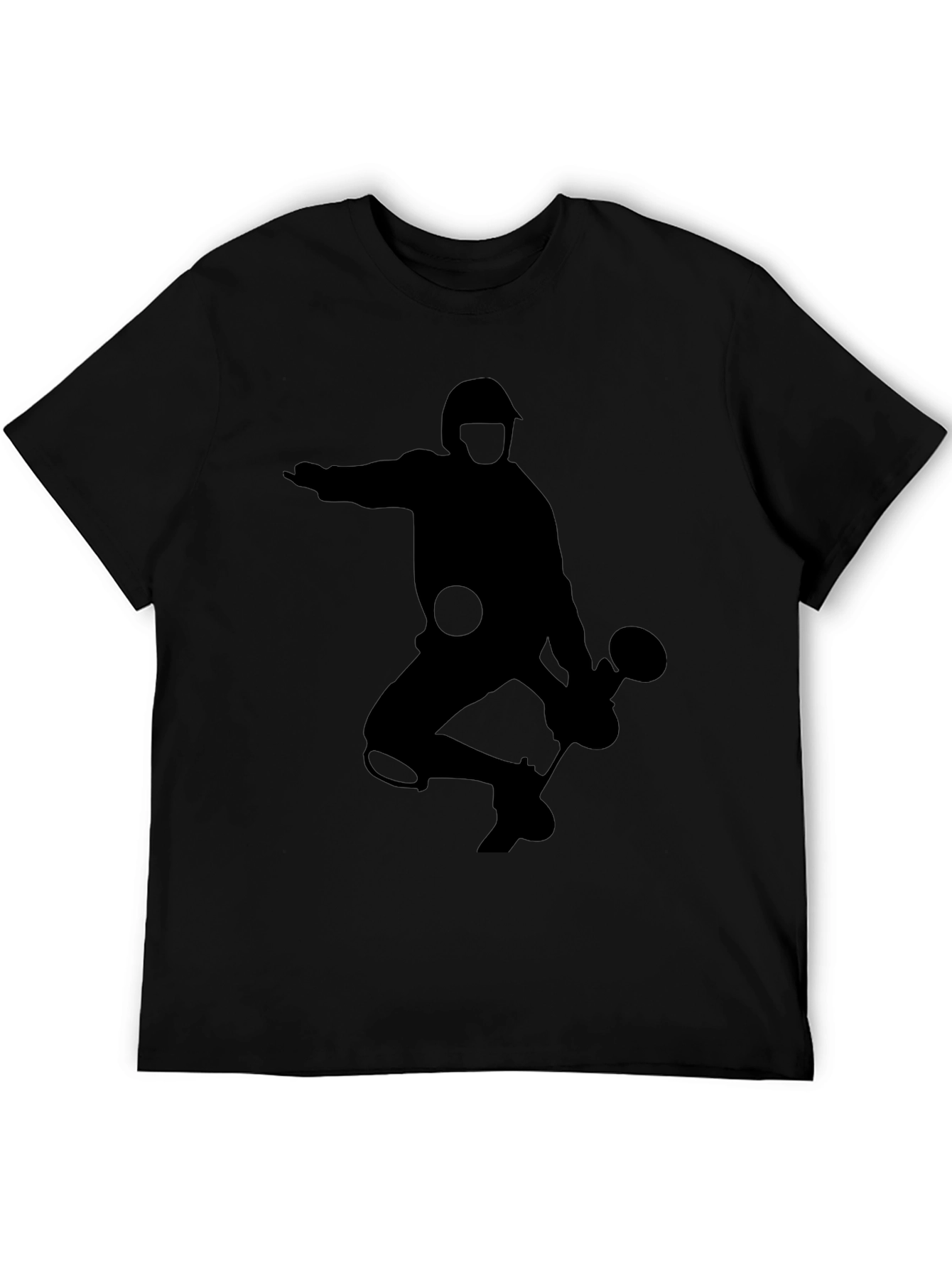 Silhouette Badminton Player Black T-Shirt