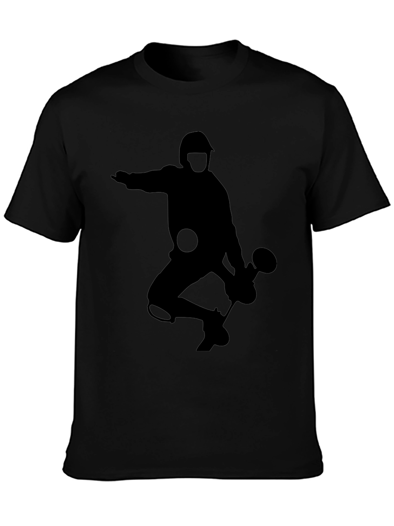 Silhouette Badminton Player Black T-Shirt
