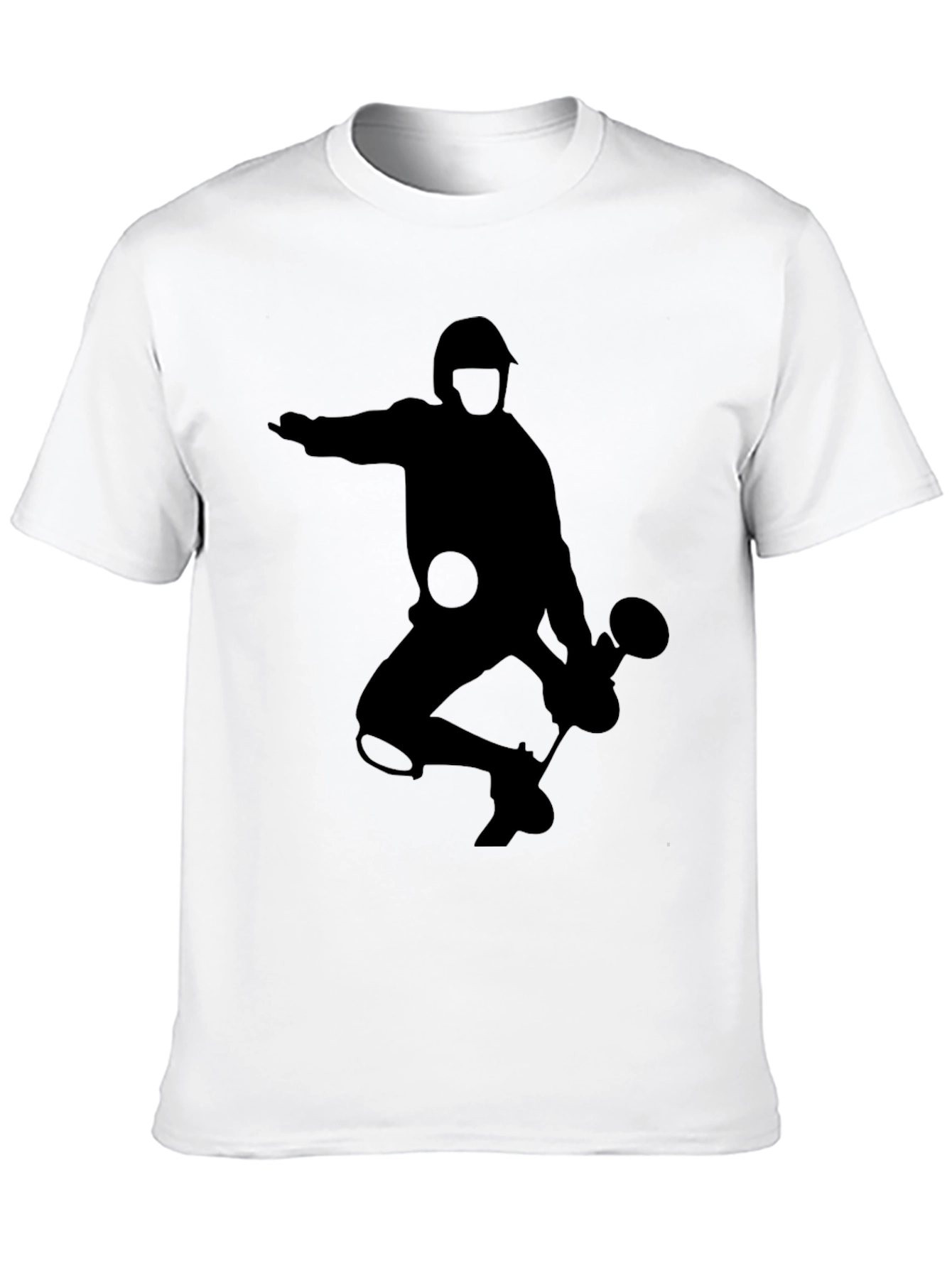 Silhouette Badminton Player Black T-Shirt