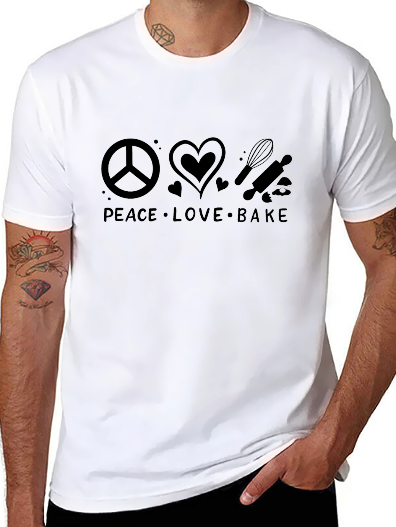 Peace Love Bake Graphic T-Shirt