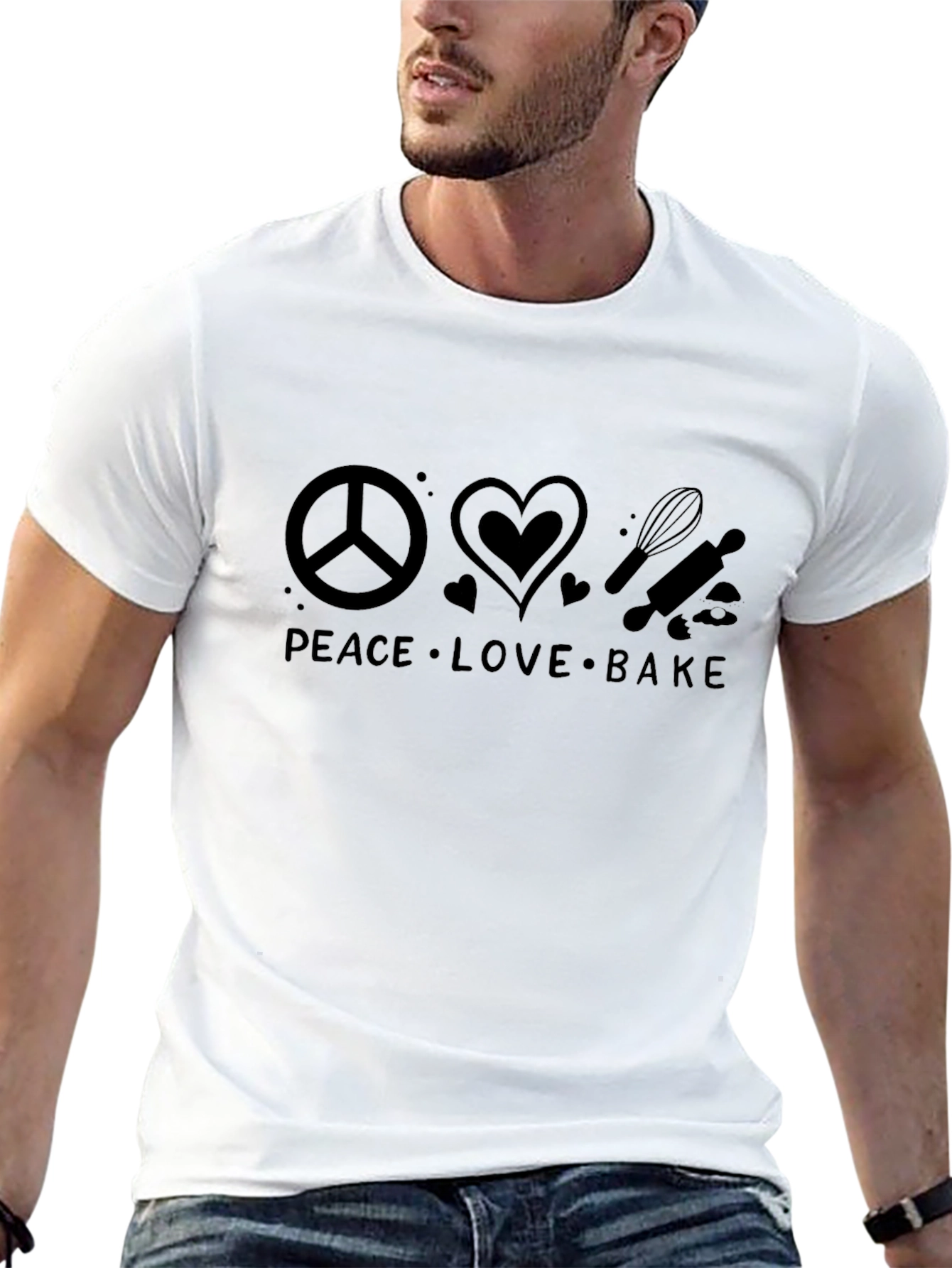 Peace Love Bake Graphic T-Shirt