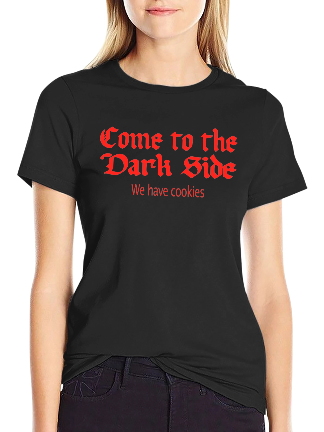 Dark Side Cookies Graphic Tee - Funny Slogan T-Shirt