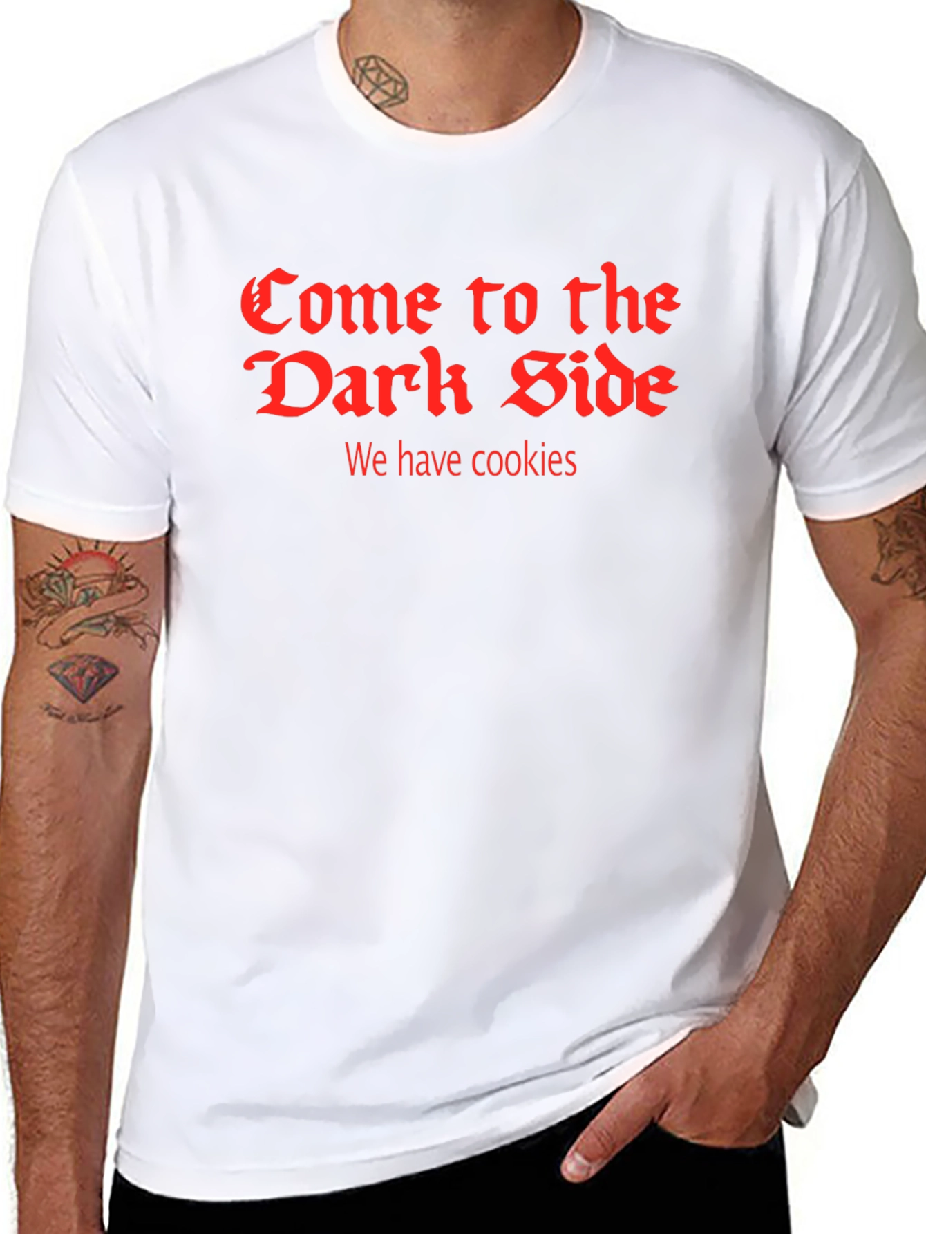 Dark Side Cookies Graphic Tee - Funny Slogan T-Shirt