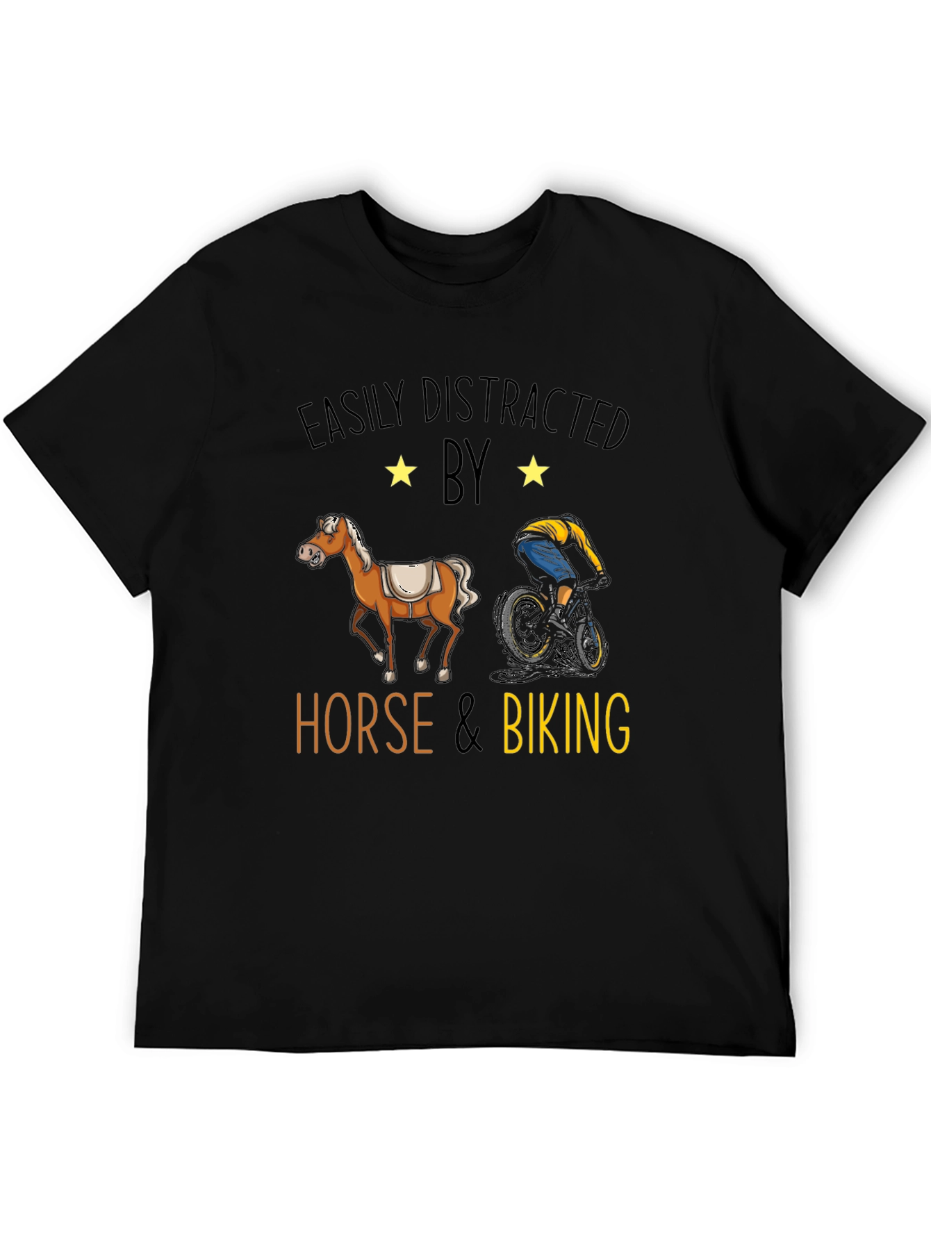 Easily Distracted by Horse & Biking T-Shirt