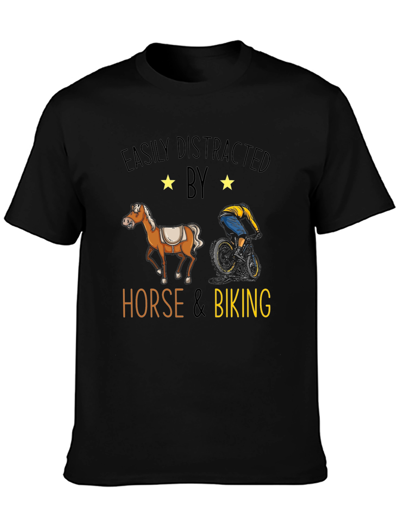Easily Distracted by Horse & Biking T-Shirt
