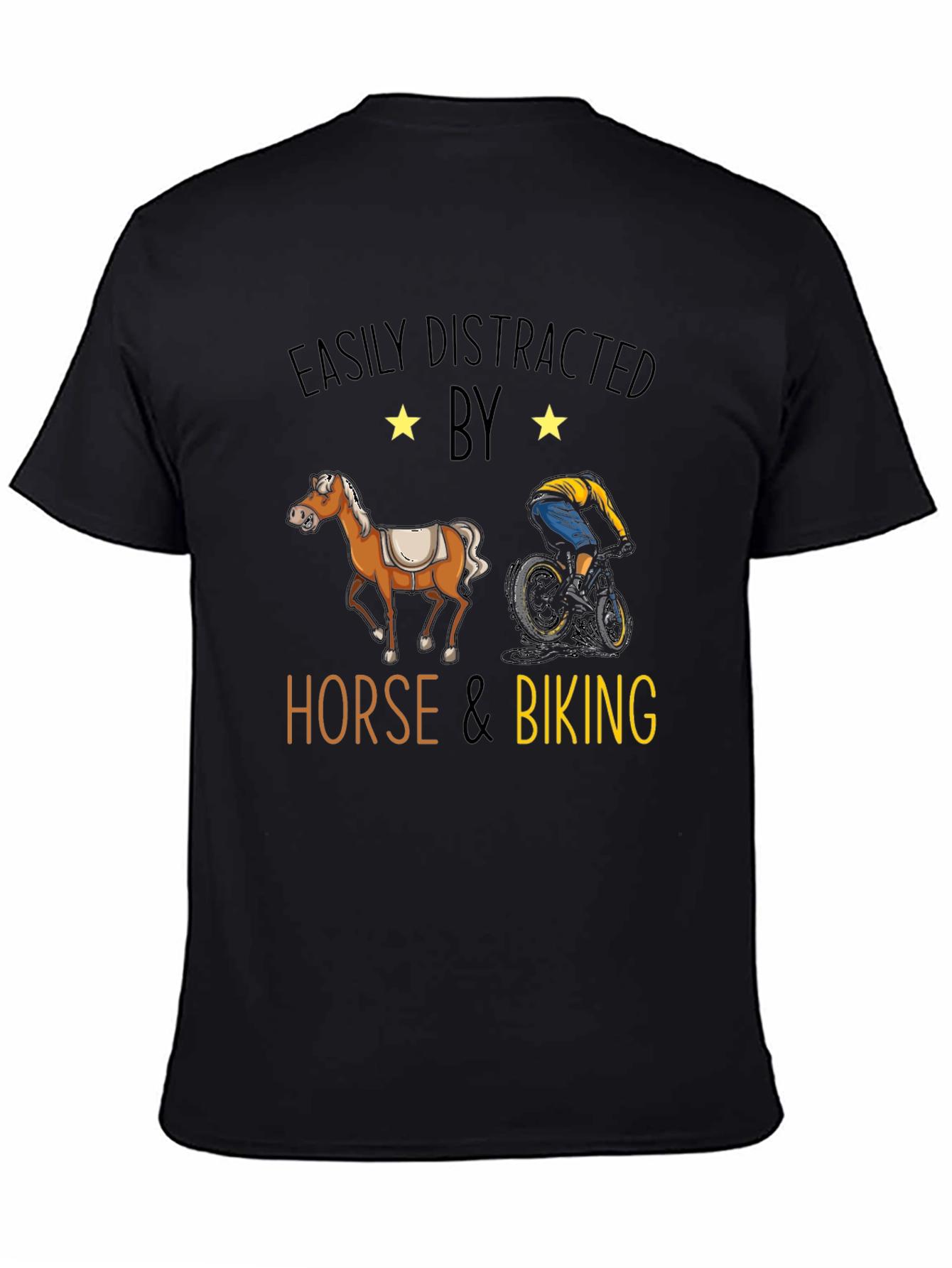Easily Distracted by Horse & Biking T-Shirt