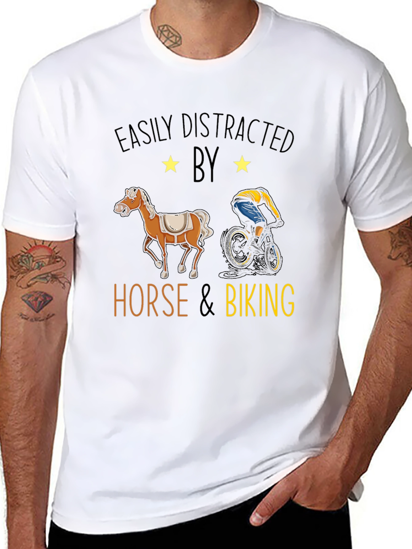 Easily Distracted by Horse & Biking T-Shirt