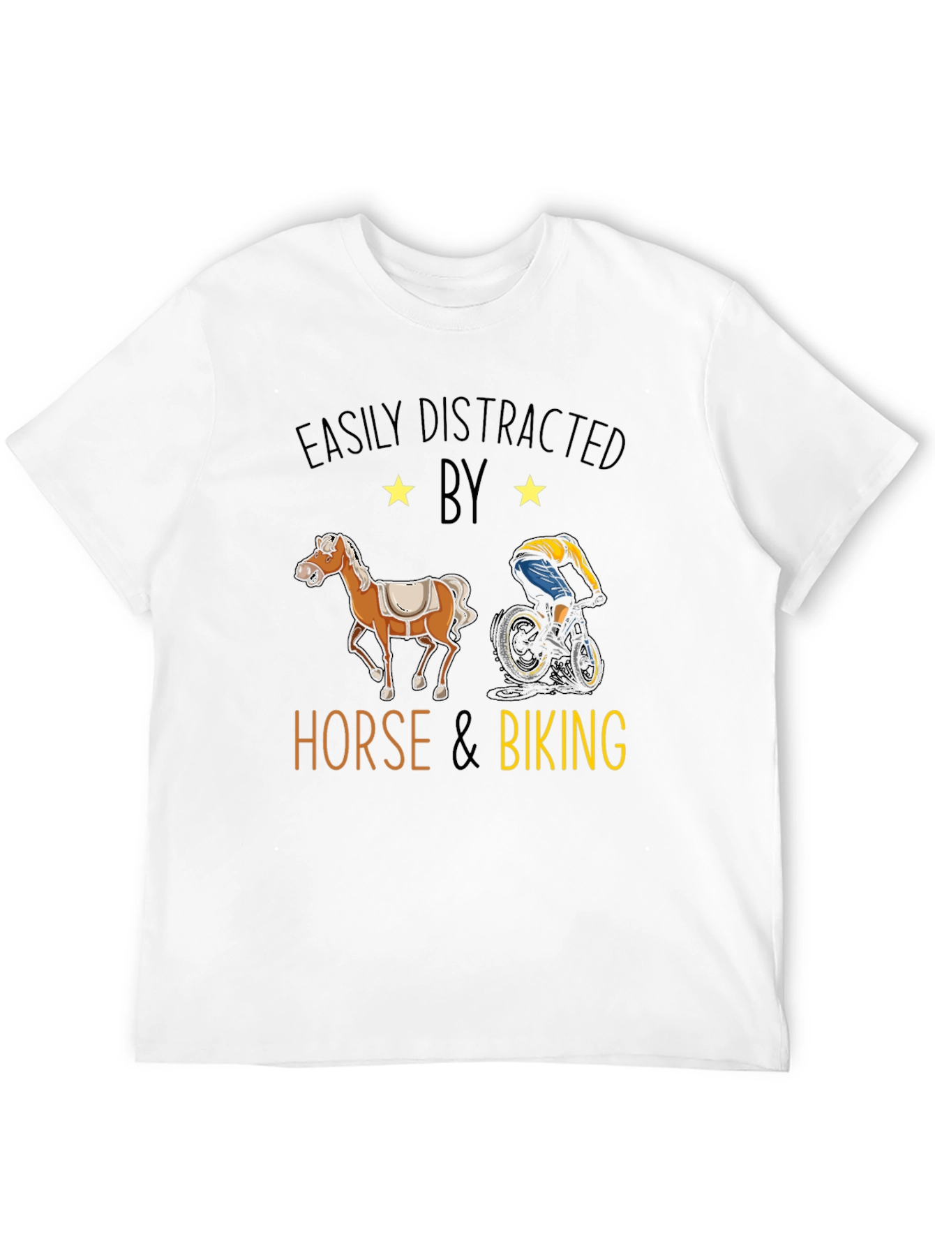 Easily Distracted by Horse & Biking T-Shirt