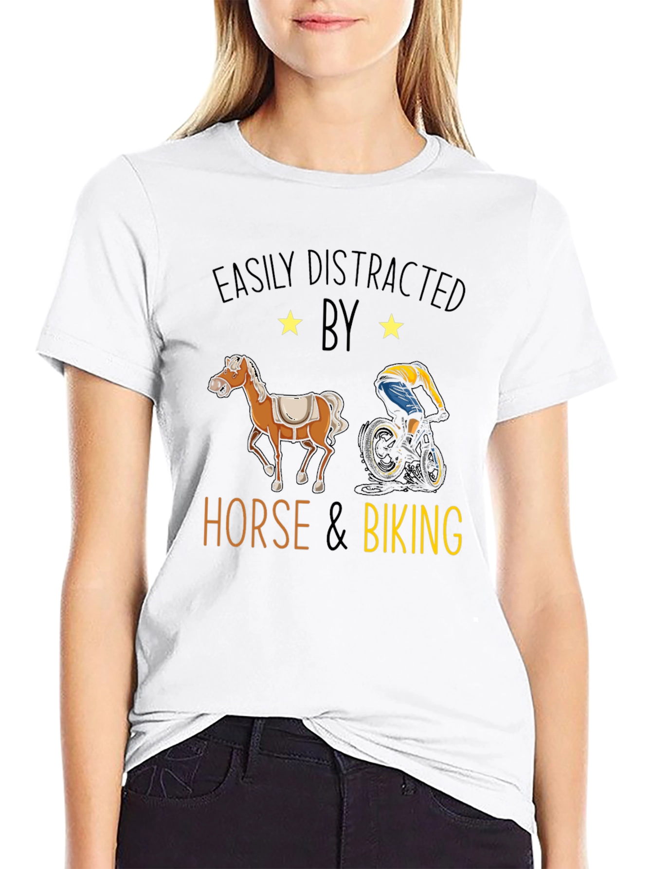 Easily Distracted by Horse & Biking T-Shirt