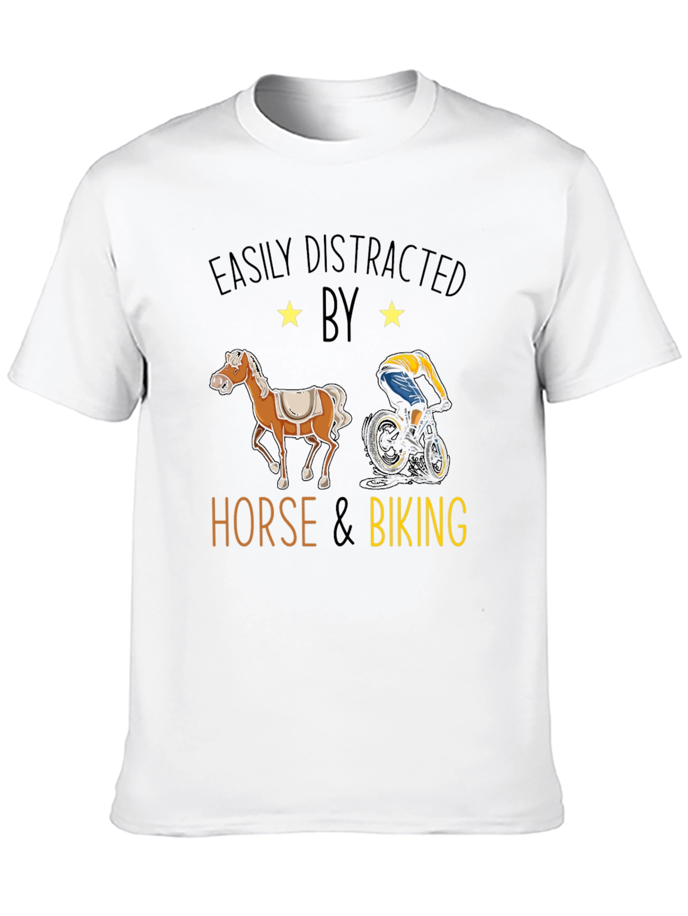 Easily Distracted by Horse & Biking T-Shirt